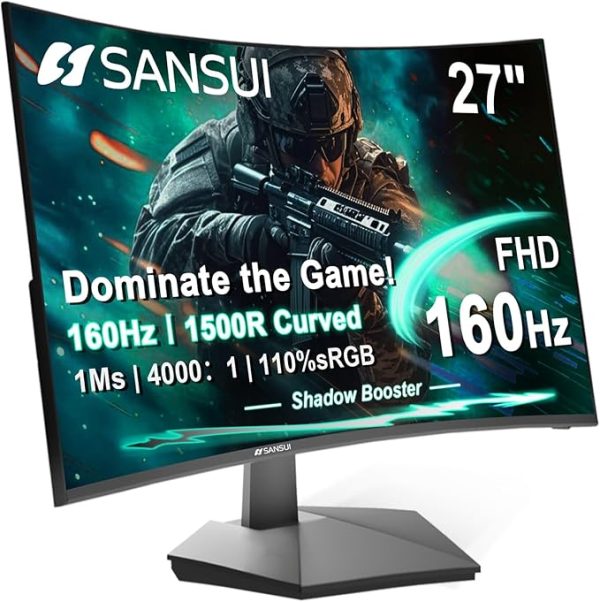 Hexmira 27 Inch Curved 160Hz Gaming Monitor
